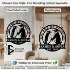 Personalized Penguin Metal Sign，Personalized Valentines Day Gifts，Custom Name Wall Fence Yard Patio, Home Office Decor， Metal Wall Art Decor,Home Metal Signs Plaques,Outdoor wall Decorative Signage12 - Image 3