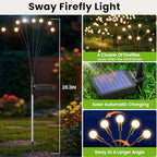 Solar Lights Outdoor(10 Pack,80 LEDs),Solar Lights Outdoor Waterproof for Garden Decor,4 Modes Firefly Light for Outdoor Decor,Big Bulb High Lumens Patio Decor,Sway by Wind,Gardening Gifts for Women - Image 3