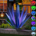 KODIBO Large Metal Agave Plant Outdoor Decor with Solar Light, Dark Blue by KODIBO