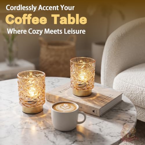 Battery Operated Lamp Timer, Cordless Table Lamp for Shelf Decor, Ice - Image 2