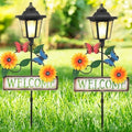 Lewondr 2 Pack Solar Garden Lights Butterfly with Welcome Sign by Lewondr