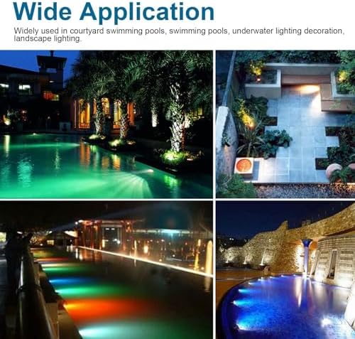 Diyeeni Pool LED Lights for Inground Pool, 12V AC Submersible Pool Lights with Remote, RGB Colorful Battery Powered IP68Waterproof Lights for Ponds, Parties, Aquariums (35W) - Image 7