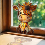 Cow and Sunflower Lover Mosaic Acrylic Suncatcher - Image 3