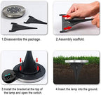 Ulalaza 4Pcs Solar Ground Lights 8 LED Waterproof Outdoor Garden Lights for Yard Driveway Lawn Pathway (White) - Image 6