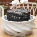 Table Top Firepit Mini Small Safer Burning Wood Pellet Fire Pit (Curve 1) by Loomdeen