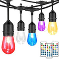 Mlambert Multicolor 96FT(2x48FT) LED Patio String Lights with Remote, Black by Mlambert