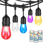 Mlambert Multicolor 96FT(2x48FT) LED Patio String Lights with Remote, Black by Mlambert