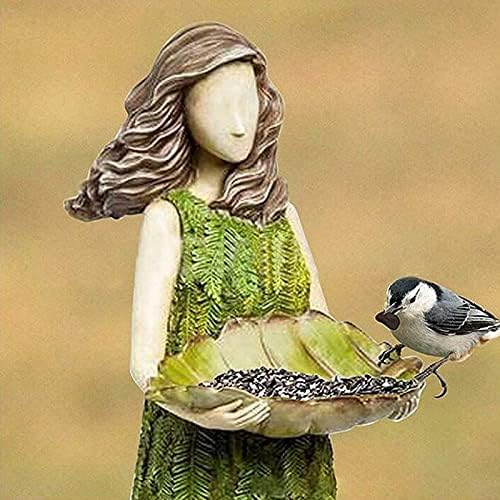 Fairy Tale Forest Girl Bird Feeder Garden Statue-Yard Lawn Decoration Sculpture-Resin Home Decorations Lawn Decorations - Image 5