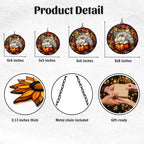 Hedgehog Pumpkin Maple Leaf Acrylic Suncatcher - Image 2