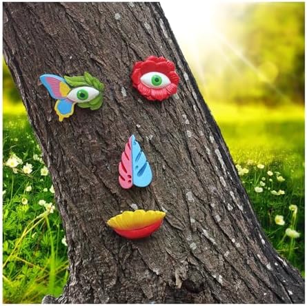 Outdoor Decorations for Yard Funny Tree Faces Sculpture Full Color Tree Hugger Garden Decoration Whimsical Sculpture Garden Peeker for Easter Creative Props Whimsical Decor by Unknown