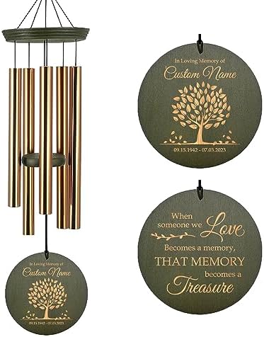 Personalized Memorial Tree of Life Wind Chimes for Loss of Mom Dad by Astarin