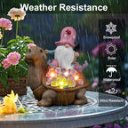 Etlemonde Solar Gnome Turtle Statue Garden Decor - Image 4