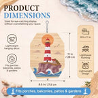 Lighthouse Wooden Wind Spinner Outdoor Hanging Decor, 8.5 x 11 in - Image 2
