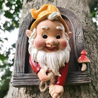 Climbing Gnomes Tree Faces Decor Outdoor for Yard - Cute Gnome Garden Statue Art Resin Dwarf Sculpture for Outdoor Decoration Ornaments - Image 3