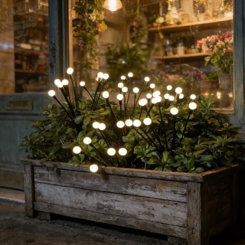 10 Packs Solar Garden Firefly Lights Outdoor - Image 2