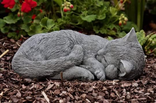 Curled up Sleeping cat Figurine Garden Resting Kitty Statue Cute Concrete cat Sculpture Great Gift for pet Lovers - Image 3