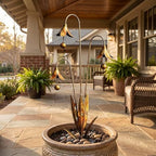 Flamed Copper Three Calla Lilies Garden Stake with Bells Metal Flower Wind Chime Outdoor Yard Art Decor for Patio (Gold) - Image 3