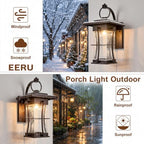 20" H Extra Large Outdoor Sconce Oil Rubbed Bronze Villa Front Door Wall Light XLarge Deep Brown Exterior Wall Lantern Waterproof Mission Light Fixtures with Seeded Glass for Porch Garage Coach Light - Image 3
