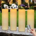 Kimjo 14" x 4" Large Outdoor Waterproof Candles with Timer Remote, 4 Pack by Kimjo