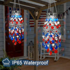 4th of July Decorations Outdoor,Hanging Solar Lanterns Outdoor Chandelier - Image 4
