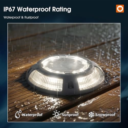 addlon 12 Pack Solar Driveway Dock Lights, 2 Color Modes, IP67 Waterproof - Image 4