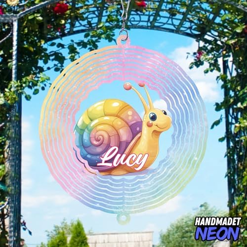 Personalized Snail Colorful Garden Wind Spinner, Custom Name 3D Kinetic Yard Ornament for Outdoor Lawn Decor Gifts - Image 5
