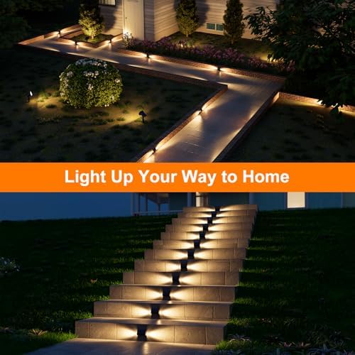 12-Pack Solar Step Lights, Waterproof, Warm White Dual-Sided Glow - Image 6
