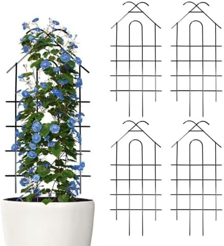 ARIFARO 4 Pack 40" Metal Garden Trellis for Climbing Plants Outdoor by ARIFARO