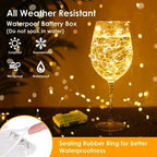 Mlambert 4 Pack Solar Hanging Mason Jar Lights with Stakes Bundle with 3 Pack 33FT Fairy String Lights Battery Operated with Remote and Timer - Image 5