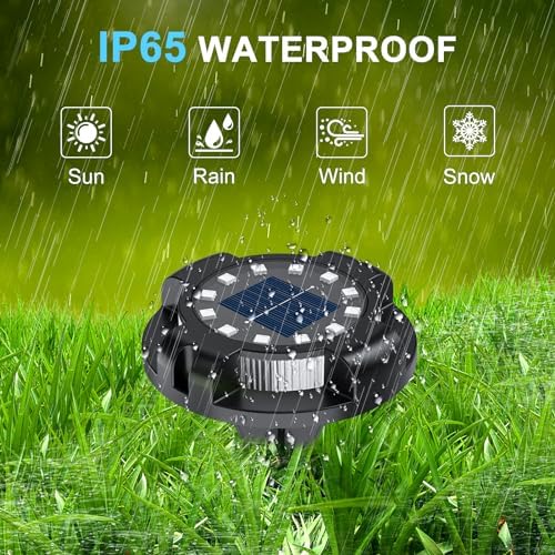 Solar Ground Lights 12 Pack, 4.3" Bright Blue 16 LEDs Solar Pathway Lights - Image 5