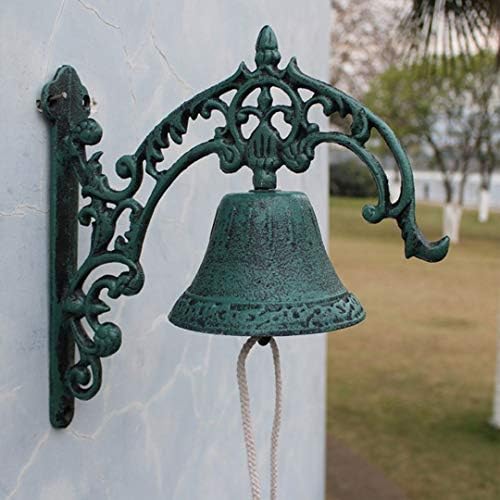 Dinner Bell Outdoor Dinner Bell Made for Ranch House Family Front Door Interior Exterior Décor | Wall Hanging Mount Heavy Cast Solid Iron Decoration Cast Iron Bell - Image 2
