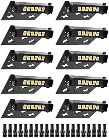 3W Retaining Wall Lights,4 inch Small Size LED Hardscape Lighting Low Voltage Landscape Lights,12V 24V Step Lights Outdoor,Waterproof 3000K Soft White Walls Stairs Lighting(10-Pack+Connectors) by DOREIO
