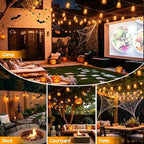 4Pack Orange Halloween ST38 LED String Lights, 26FT Strand with 12+1 Shatterproof Edison Bulbs, UL Waterproof Connectable Outdoor Hanging Patio Lights for Backyard Porch Bistro Christmas Party Decor - Image 3