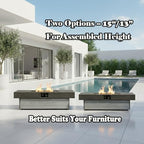 Outdoor Fire Pit Table Propane Gas Fire pits Outdoor Fireplaces 47.2'' Rectangular Firepit Table, 50,000 BTU Fire Table for Patio Set, Two Options of Assembled Hight Grey. - Image 6