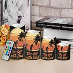 Tee Off with Dad Flameless Light Candles with Remote Timer Battery Operated Candles Color Changing Fake Pillar Candles Tea Lights Home Mothers Day Decorations - Image 4