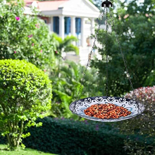 MUMTOP Hanging Bird Bath Outdoor Glass Flower Birdfeeders Garden Yard Decor - Image 6