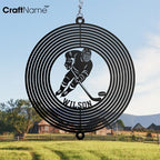 Custom Ice Hockey Wind Spinner, Outdoor Metal Hanging Yard Spinners Decor for Hockey Fans, Kinetic Garden Art Gift for Coaches, Winter Sports Lovers, Gift Idea for Hockey Lover - Image 2