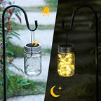 GIGALUMI Hanging Mason Jar Solar Lights, 6 Pack 30 Led Hanging Lantern - Image 7