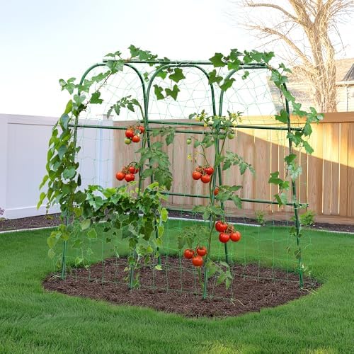 HIRALIY Cucumber Trellis for Climbing Plants, 4ft Tall, Green by HIRALIY