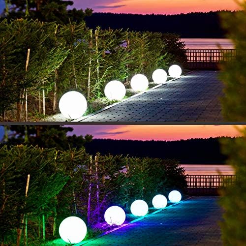 Mr.Go Rechargeable LED Ball Light 12", RGB Color-Changing Globe Orb Lamp - Image 4