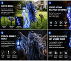 Halloween Soul Harvester Animated Solar Powered Garden Light,Halloween Ghost Yard Light, Solar Witch and Glowing Soul Stake, for Lawns, Gardens, Porches, Walkways and Seasonal Outdoor Displays (D) - Image 7