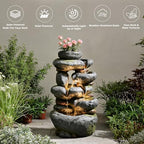 29.5''Tall Rock Solar Water Fountain Outdoor Garden Feature - Image 6