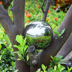 Stainless Steel Gazing Mirror Ball 12 Inch Silver Garden Sphere Garden Ornaments for Home Housewarming Decorating Gift - Image 3