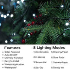 Joomer Solar Christmas Lights Outdoor, 2PACK Total 144FT 400LED, White - Image 3
