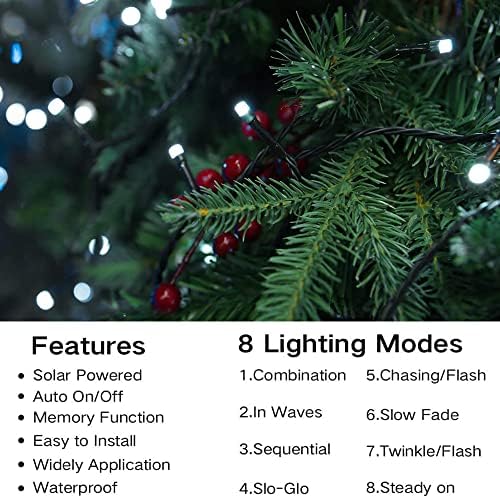 Joomer Solar Christmas Lights Outdoor, 2PACK Total 144FT 400LED, White - Image 3
