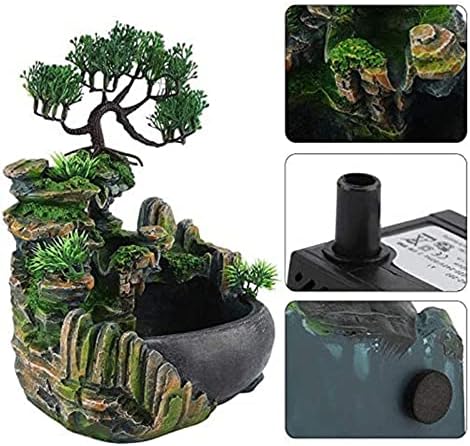 Rockery Stream Tabletop Fountain, Zen Meditation Indoor Waterfall Feature with Automatic Pump and Switch, Desktop Fountain for Home Office Bedroom Decoration (B) - Image 2