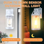 LONEDRUID 2 Pack Dusk to Dawn Sensor White Outdoor Wall Sconce Lightings - Image 4