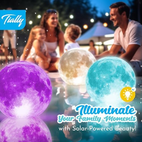TIALLY Floating Pool Lights - Solar Light Up Moon Balls, Multicolor 6 Pack - Image 6