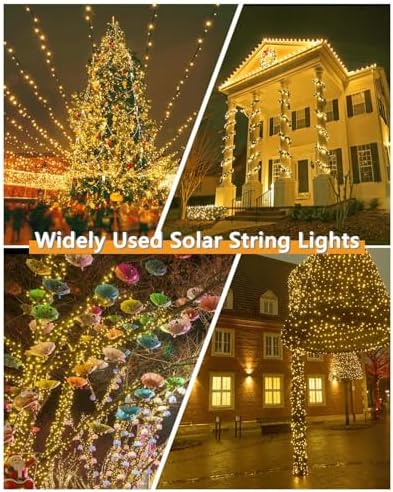 KAQ Solar String Lights Outdoor 2Pack 500LED 180FT Waterproof Warm White - Image 5