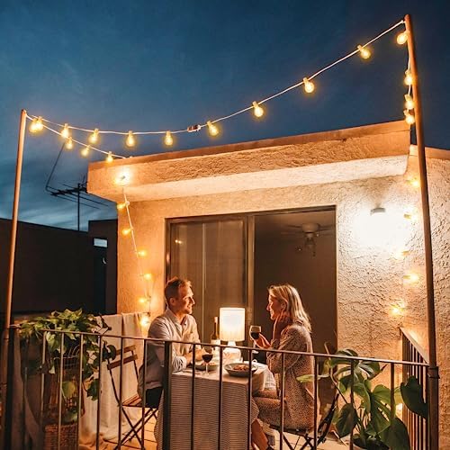 Mlambert 300Ft(3x100Ft) LED Outdoor String Lights Dimmable Waterproof G40 Globe Patio Lights with 150+7 Warm White Bulbs for Bistro Outside-White Cord - Image 6